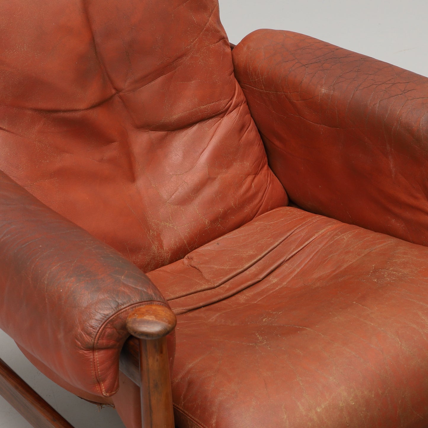 Eric Merthen Amiral Armchair with Pouf Rosewood Ire Möbler, Sweden 1960