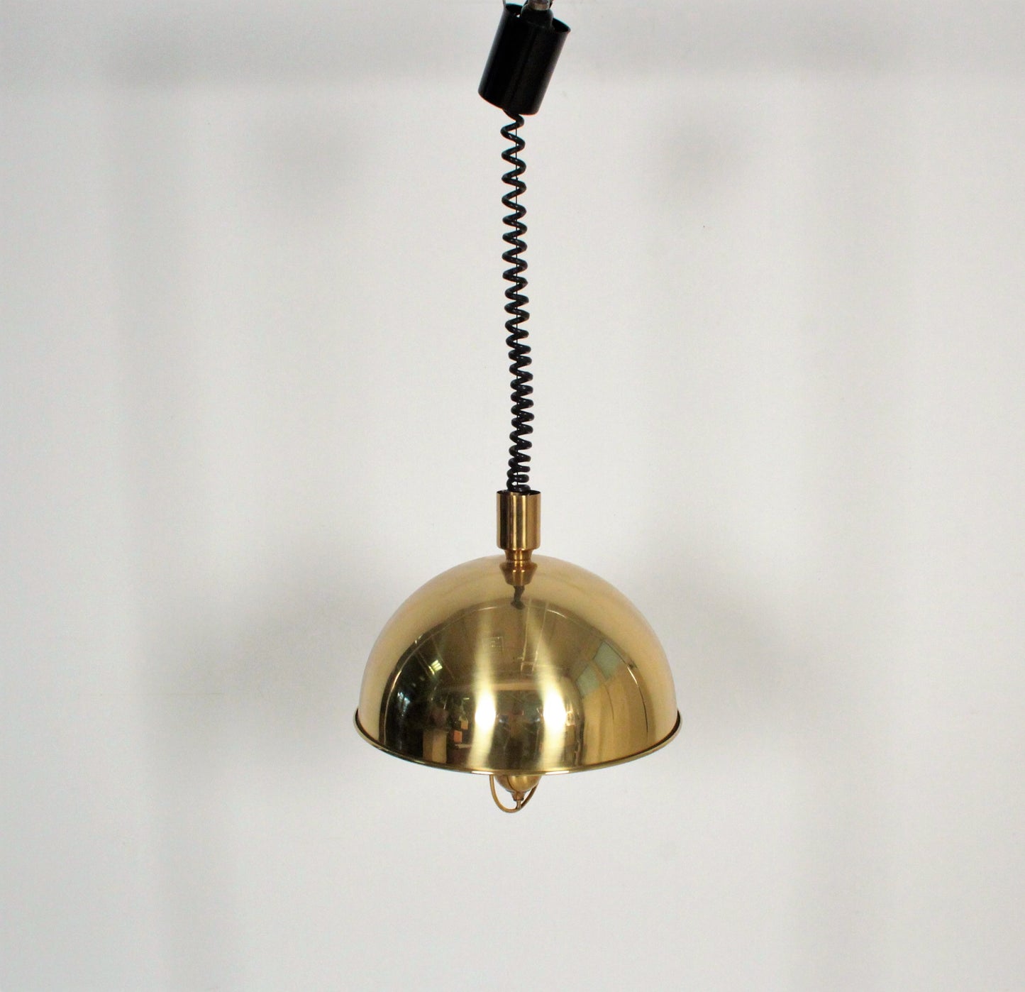 Florian Schulz Pendant Brass with Weight Light, Germany, 1970