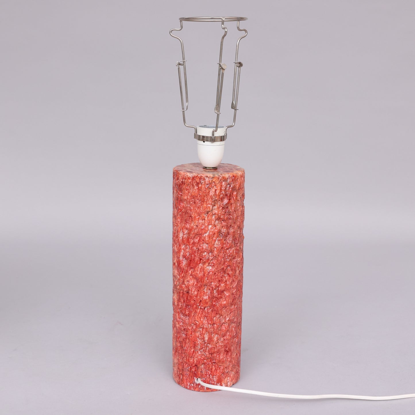 Pink Marble Table Lamp Texture Hand Sculpted Anonymous, Italy, 1950