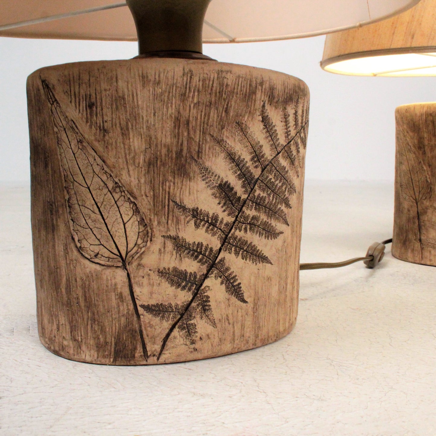 Roger Capron style table lamp a pair in Ceramic France 1960