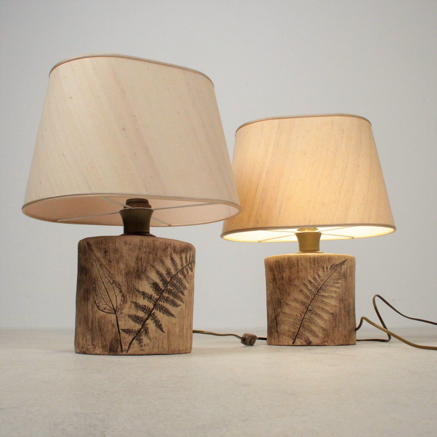 Roger Capron style table lamp a pair in Ceramic France 1960