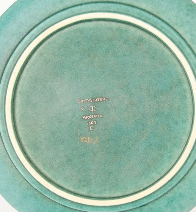 Wilhelm Kage Plate "Argenta" Gustavsberg Sweden 1940s. Signed