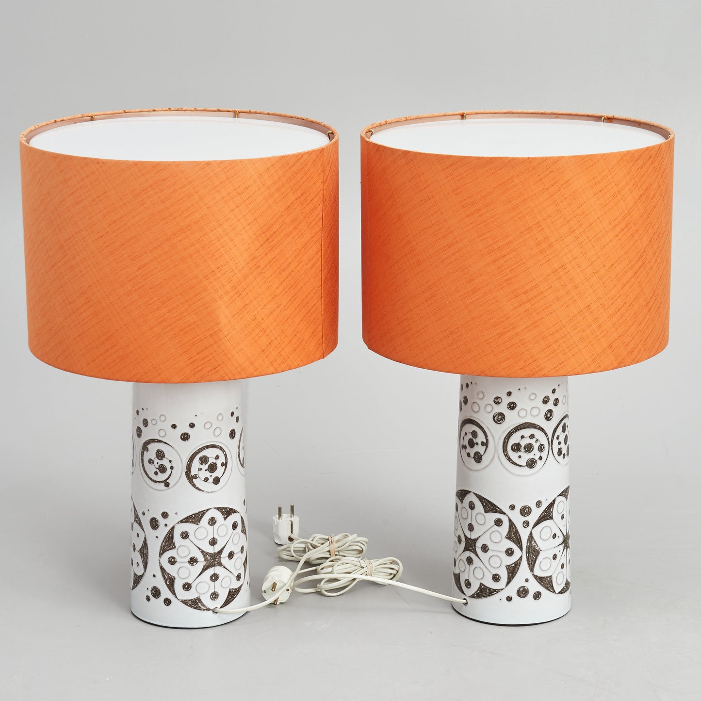 Pair of ceramic table lamps signed "Toreboda" Sweden 1960