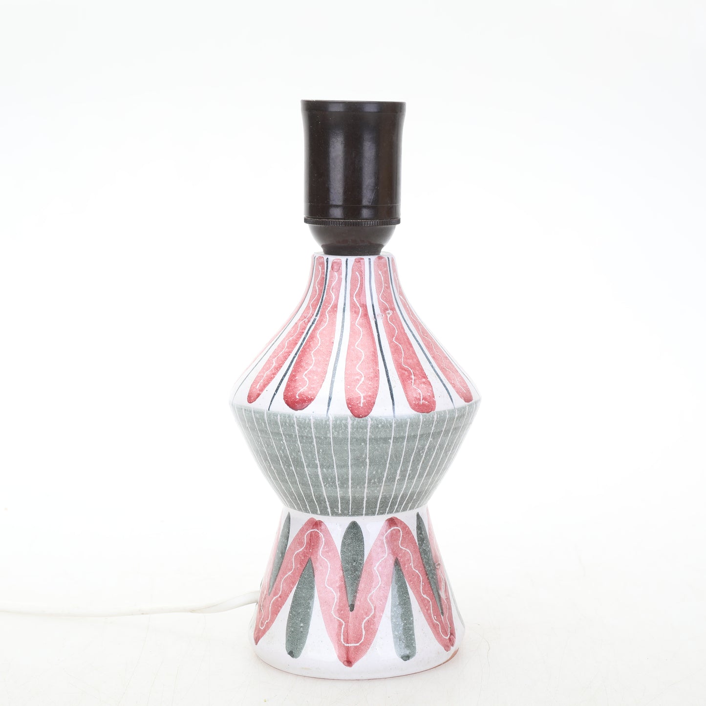 Table lamp hand painted ceramic Sweden 1960 Signed Tilgmans