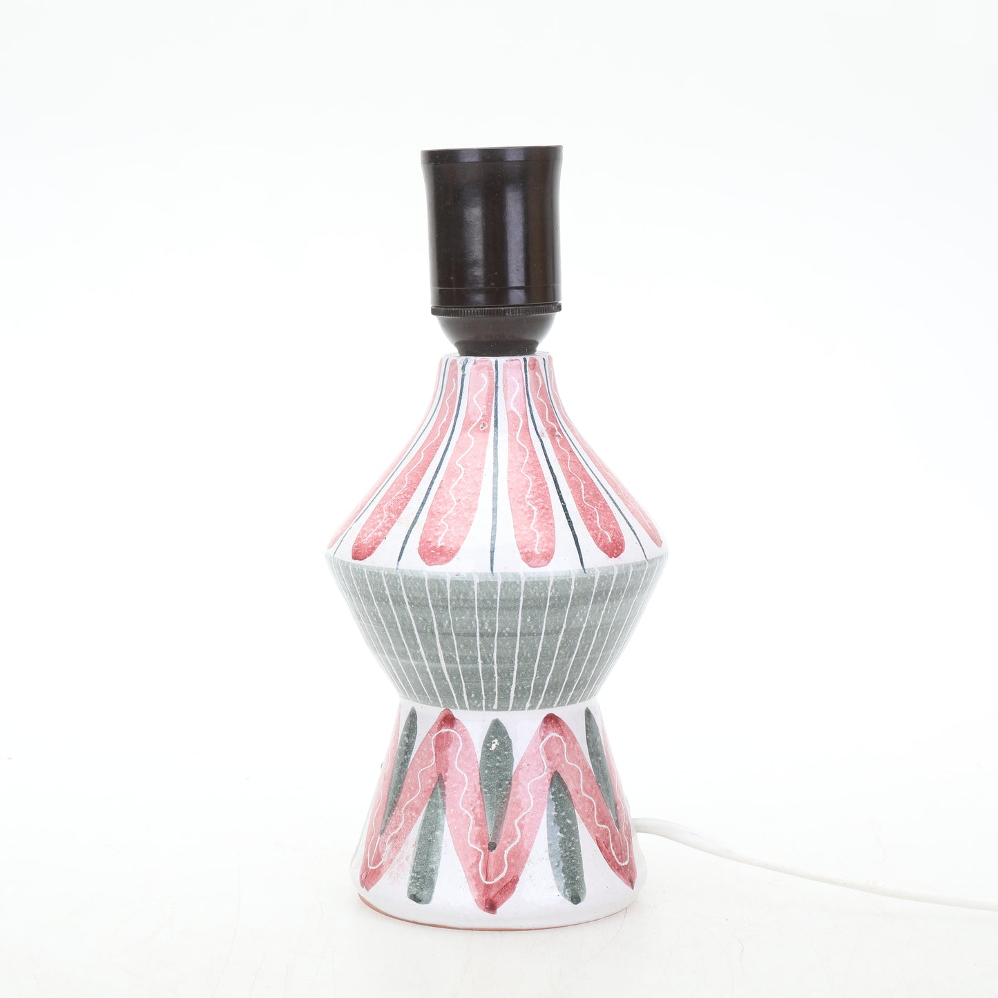 Table lamp hand painted ceramic Sweden 1960 Signed Tilgmans