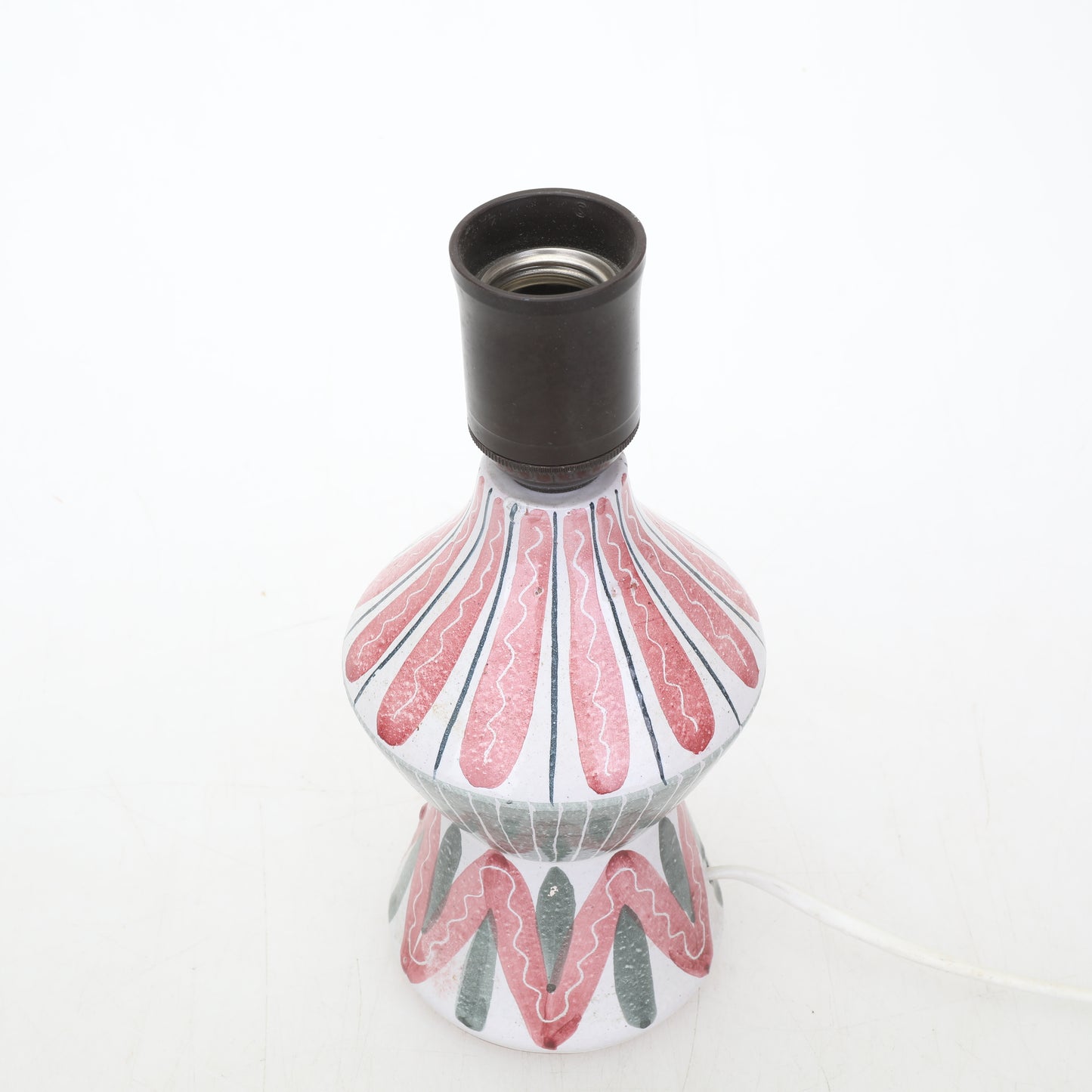 Table lamp hand painted ceramic Sweden 1960 Signed Tilgmans