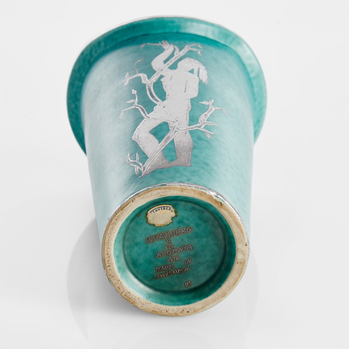 Wilhelm Kage vase 'argenta' for Gustavsberg Sweden 1950