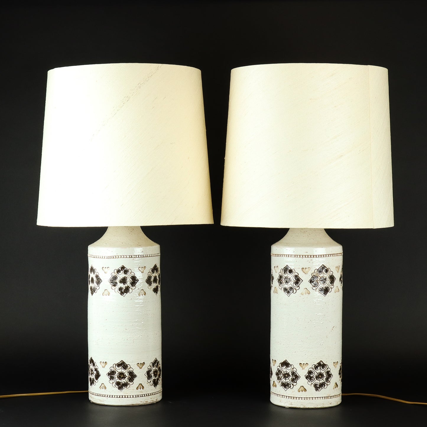 Ceramic Table Lamp Aldo Londi for Bitossi Bergboms a Pair Sweden 1960s Signed