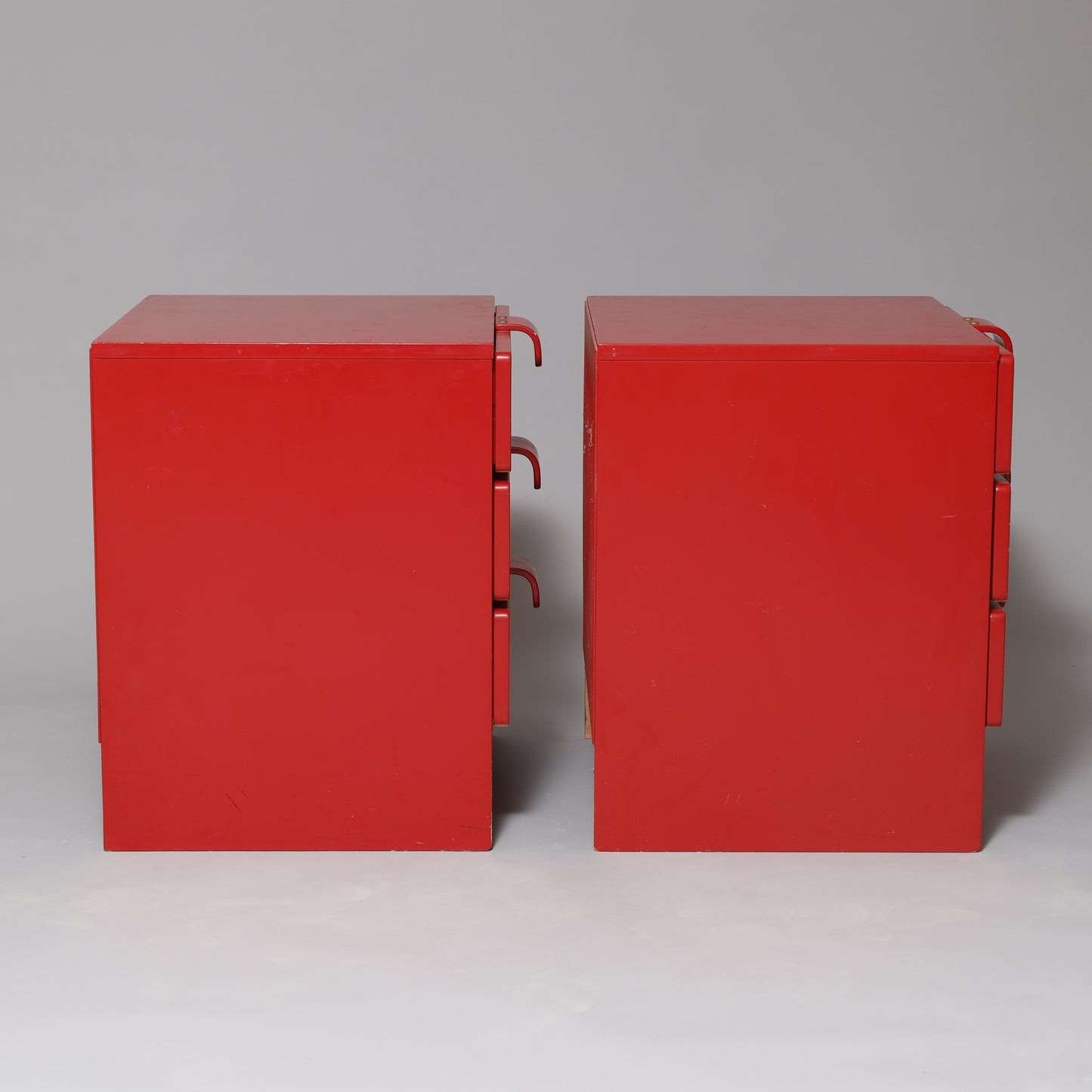 Nightstand Dresser by Asko Finland red lacquer 1960