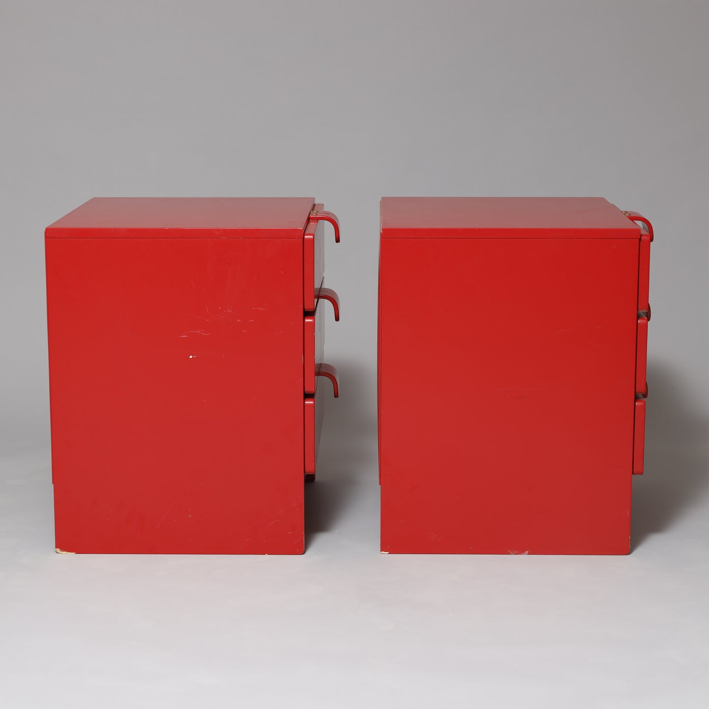 Nightstand Dresser by Asko Finland red lacquer 1960