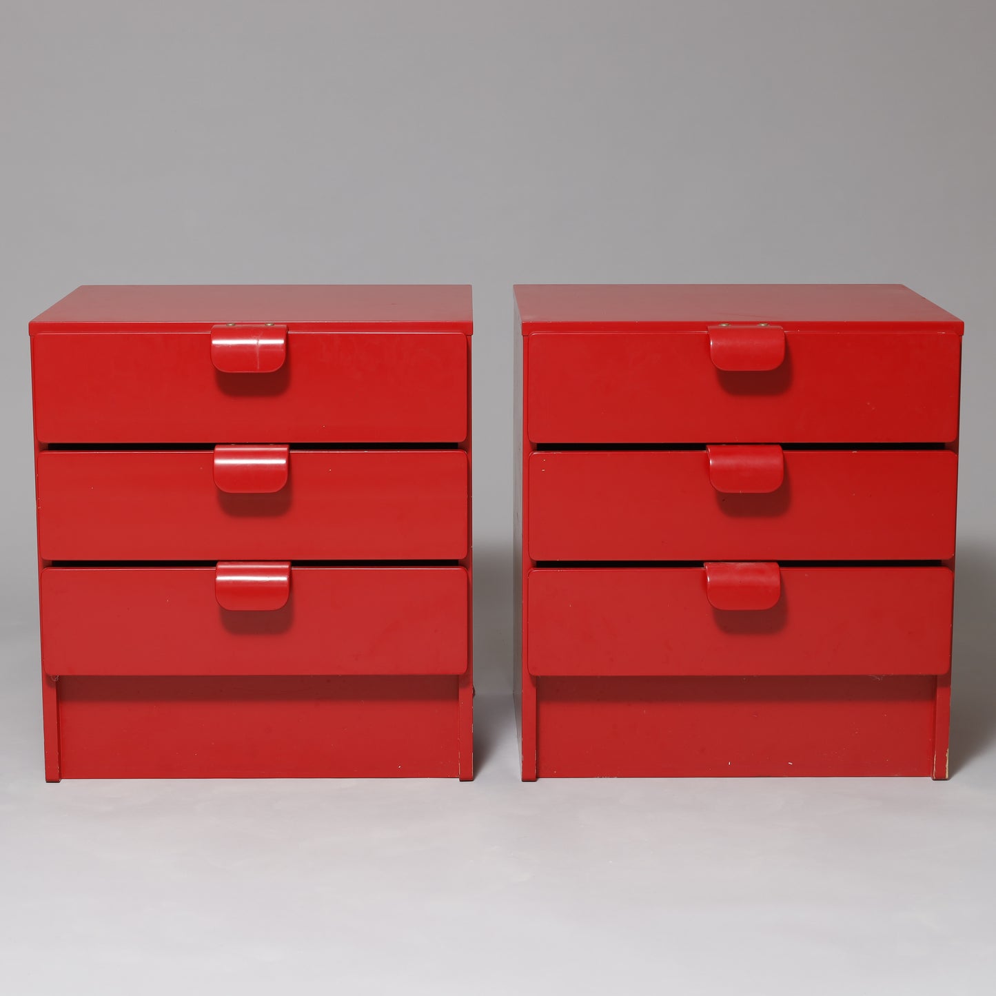 Nightstand Dresser by Asko Finland red lacquer 1960