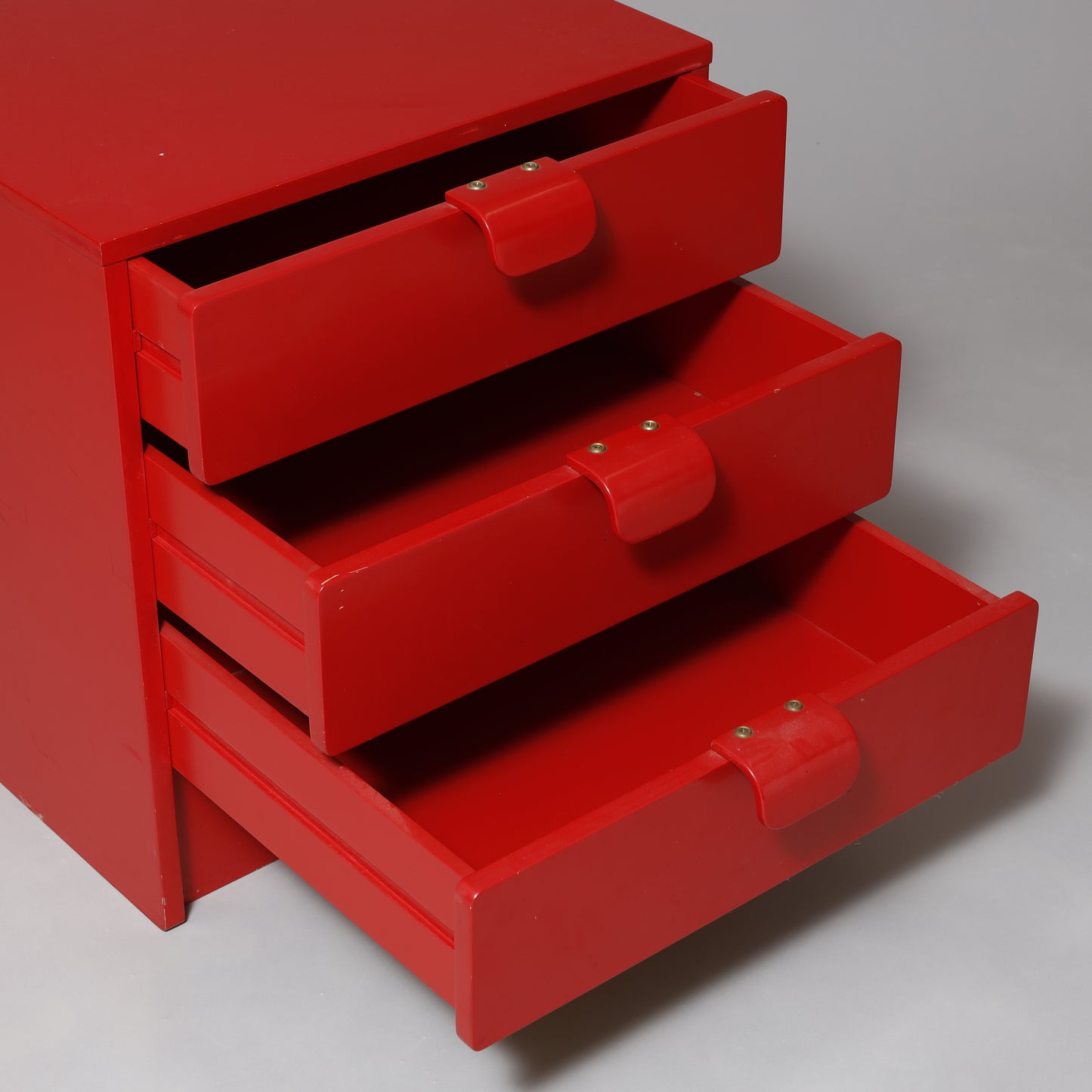 Nightstand Dresser by Asko Finland red lacquer 1960
