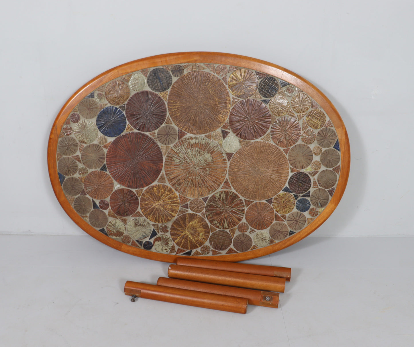 Coffee Table by Tue Poulsen Teak & Ceramic for Haslev Mobelsnedkeri Denmark 1960