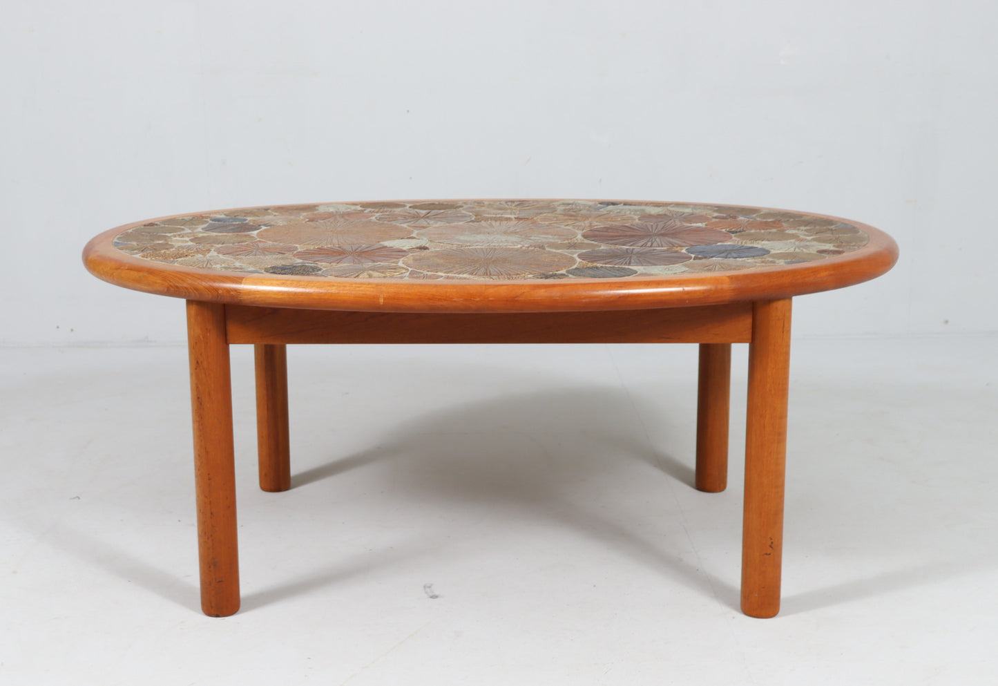 Coffee Table by Tue Poulsen Teak & Ceramic for Haslev Mobelsnedkeri Denmark 1960