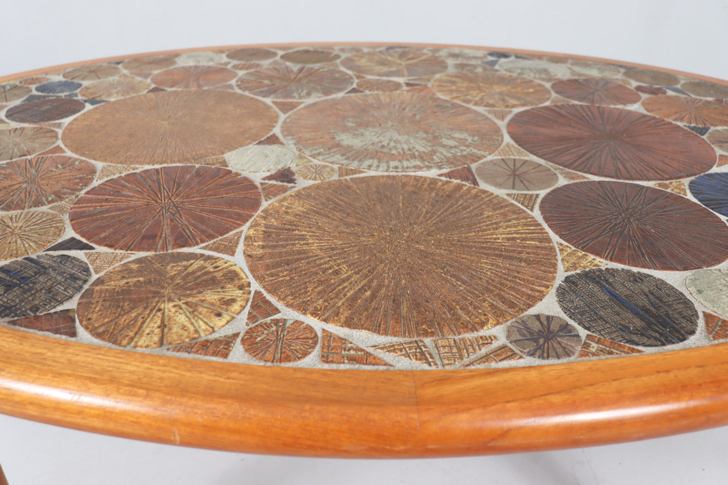Coffee Table by Tue Poulsen Teak & Ceramic for Haslev Mobelsnedkeri Denmark 1960