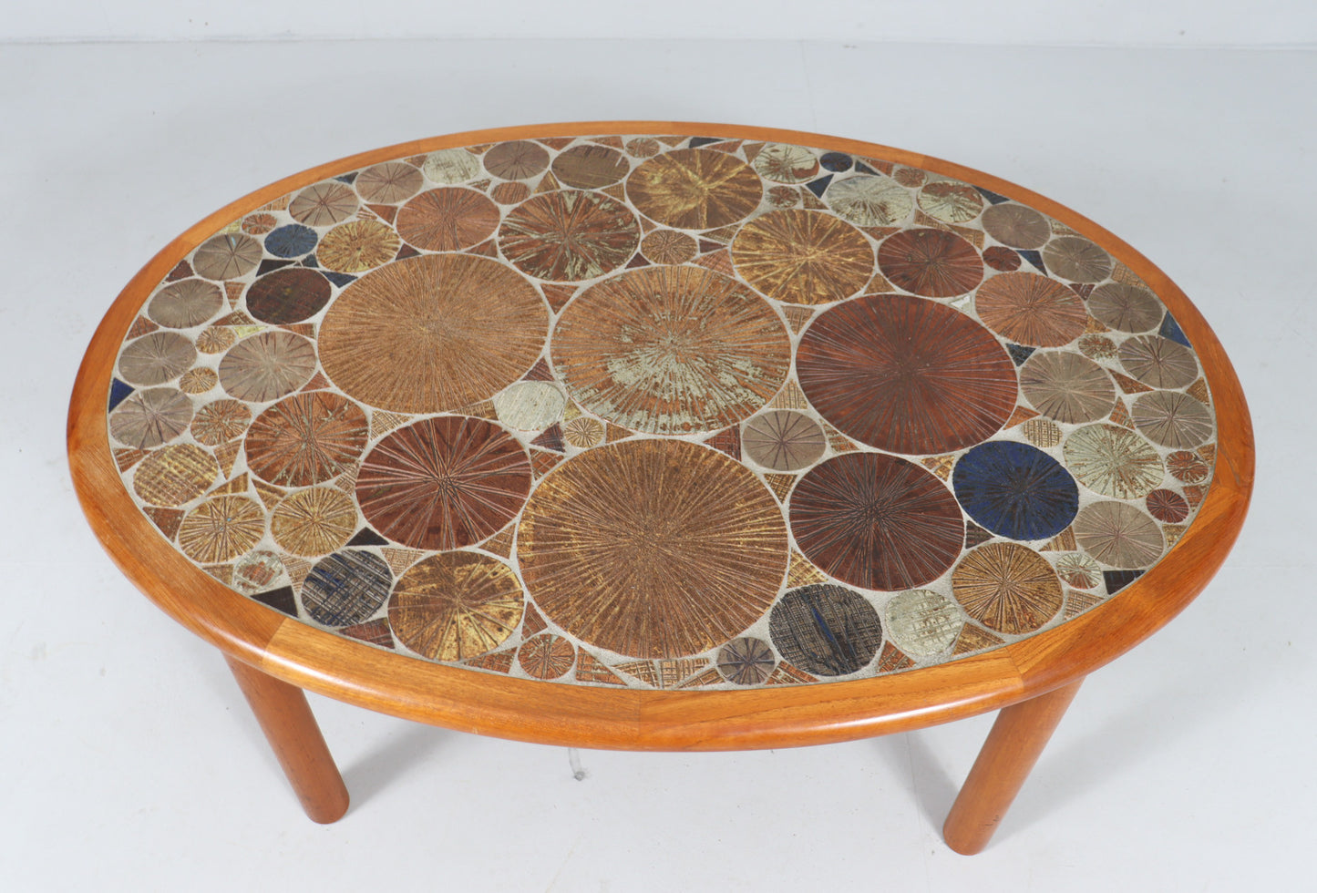 Coffee Table by Tue Poulsen Teak & Ceramic for Haslev Mobelsnedkeri Denmark 1960