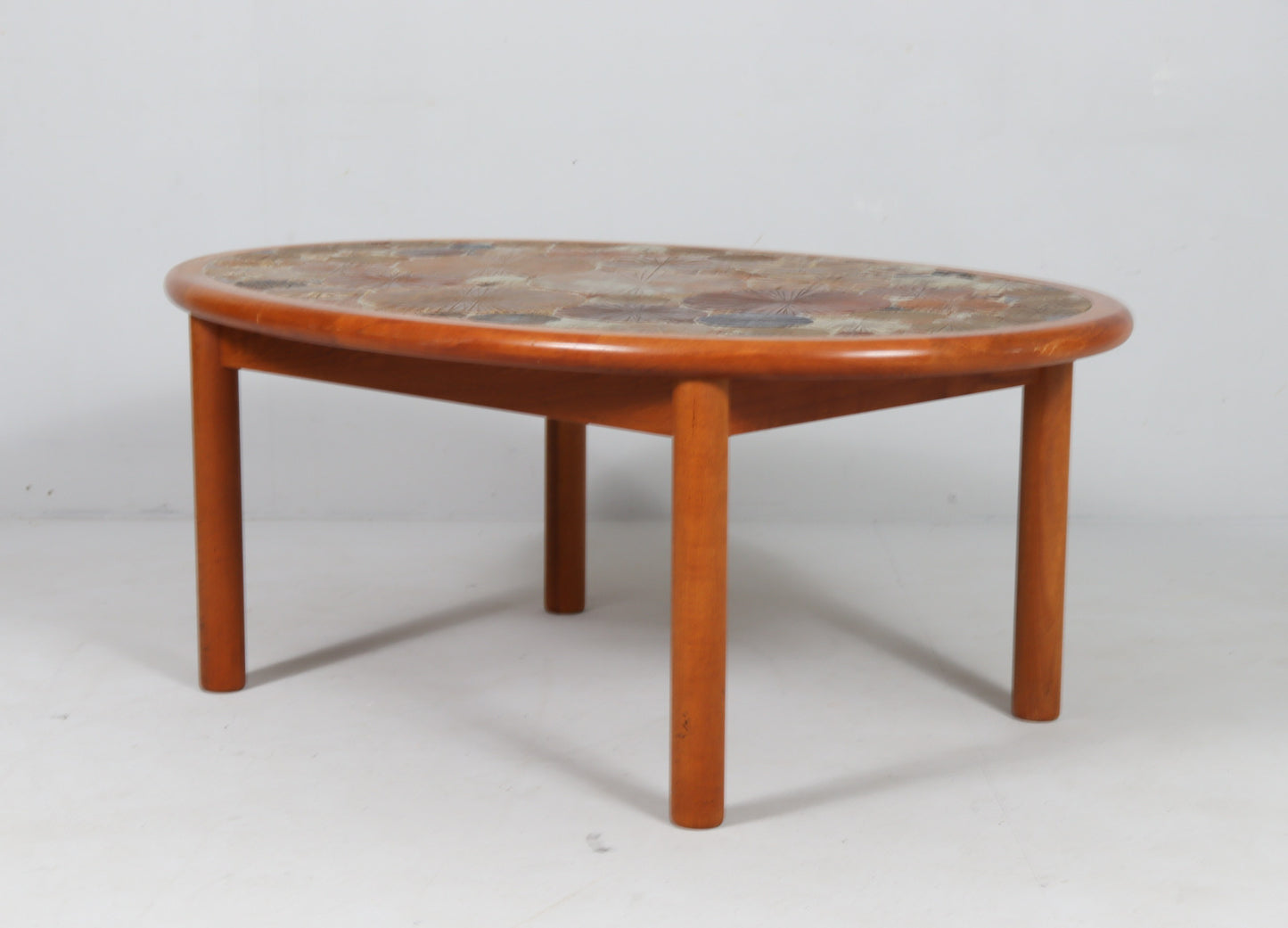 Coffee Table by Tue Poulsen Teak & Ceramic for Haslev Mobelsnedkeri Denmark 1960