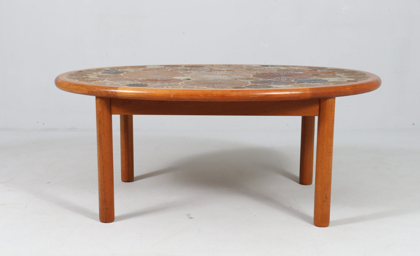 Coffee Table by Tue Poulsen Teak & Ceramic for Haslev Mobelsnedkeri Denmark 1960