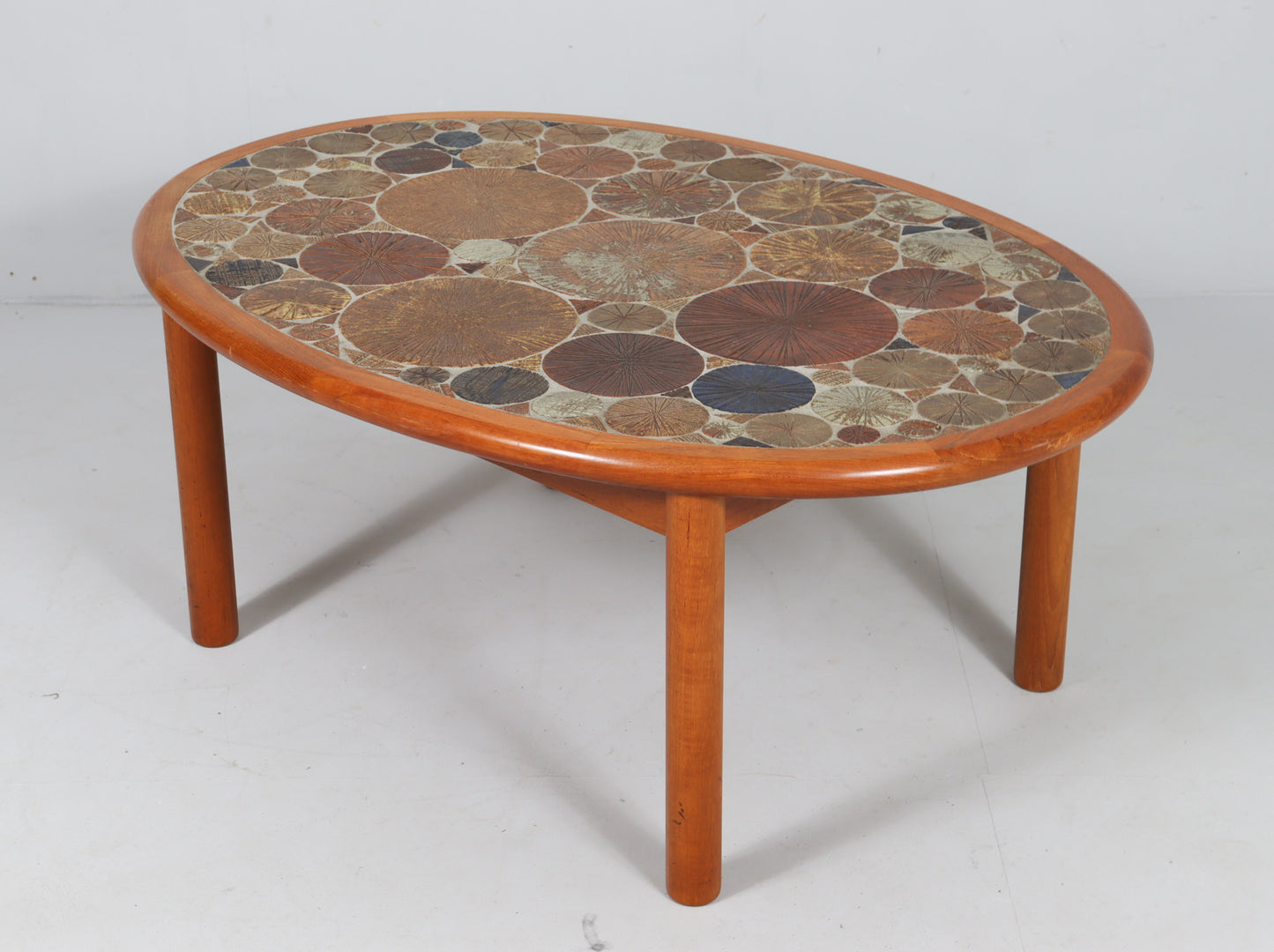 Coffee Table by Tue Poulsen Teak & Ceramic for Haslev Mobelsnedkeri Denmark 1960
