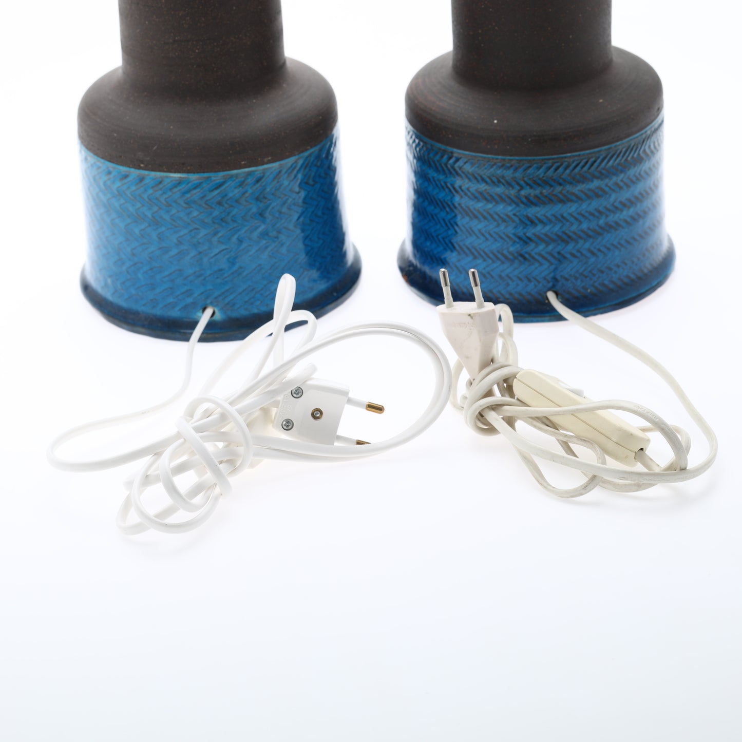 Nils Kählert pair of table lamp in Blue Glazing, Denmark, 1960s