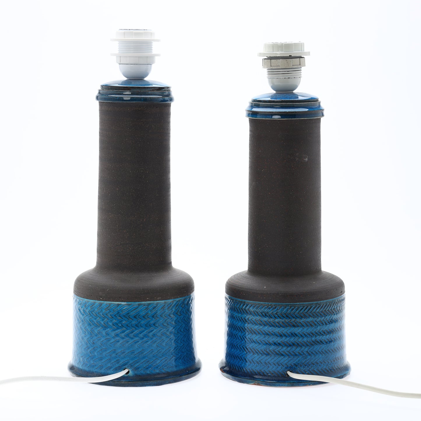 Nils Kählert pair of table lamp in Blue Glazing, Denmark, 1960s