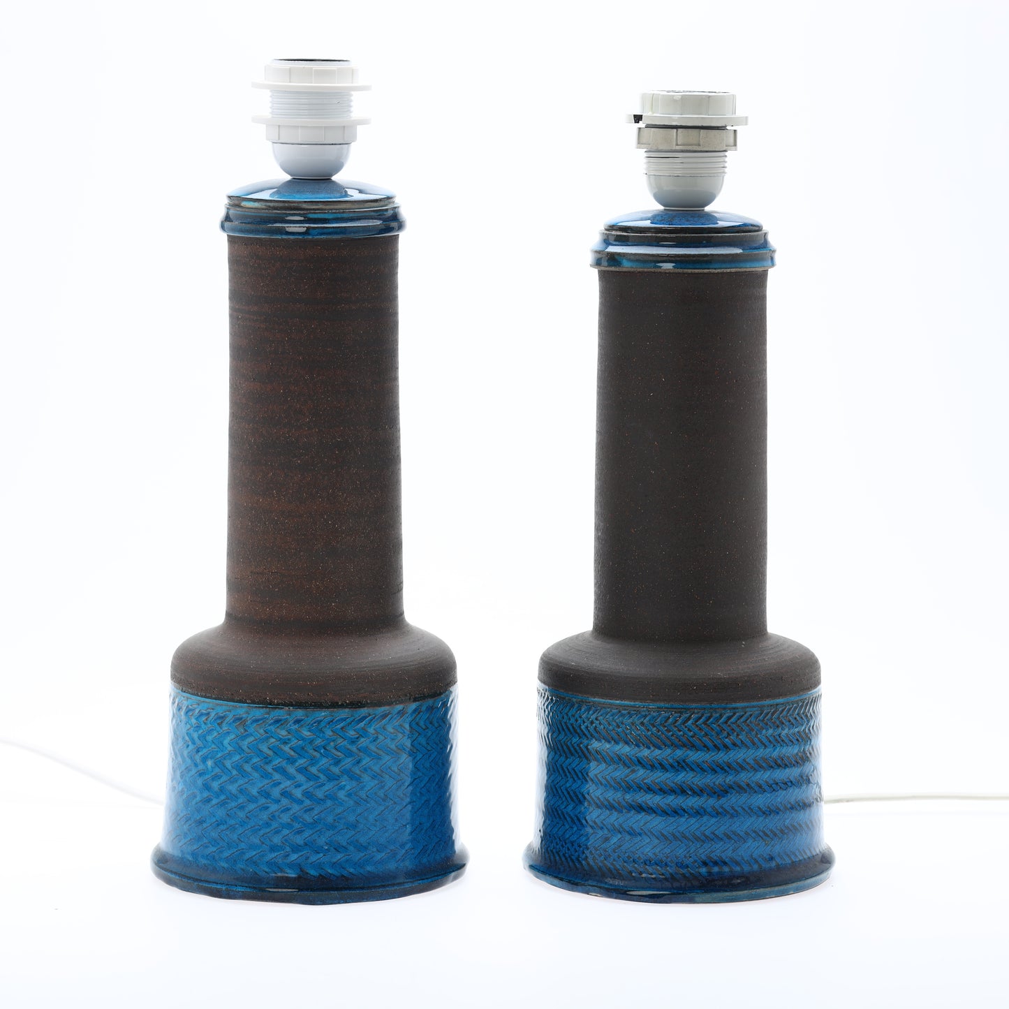 Nils Kählert pair of table lamp in Blue Glazing, Denmark, 1960s