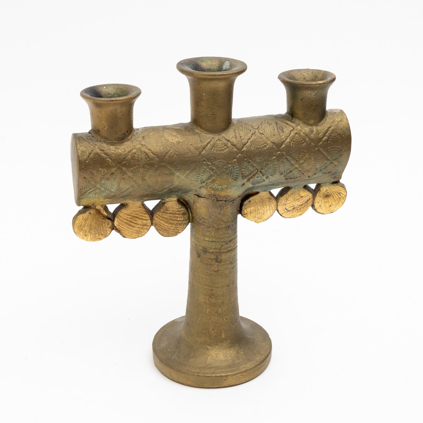 Lisa Larson stoneware "Medallion" chandelier, Gustavsberg Sweden 1960