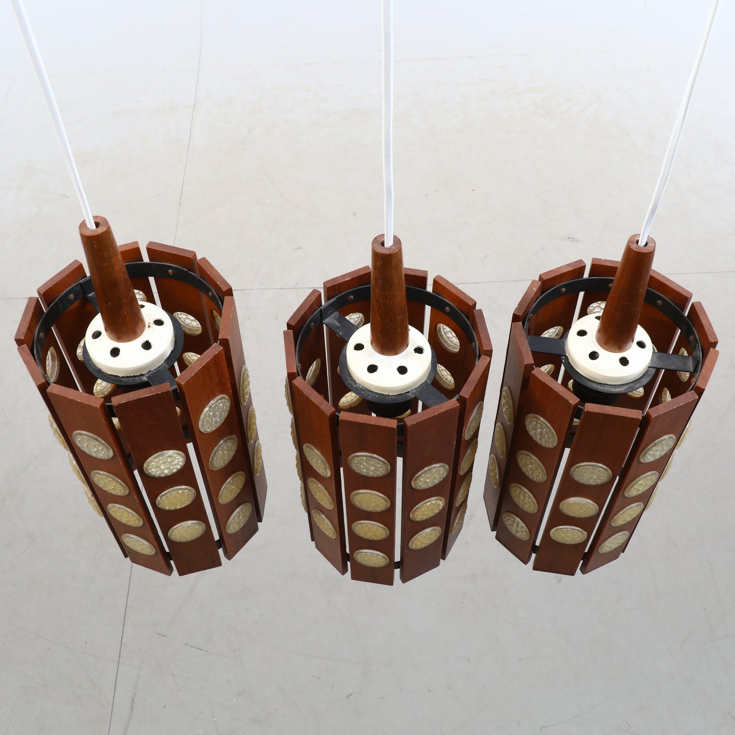 Pendant light by Verner Schou wood Denmark. 1960s.