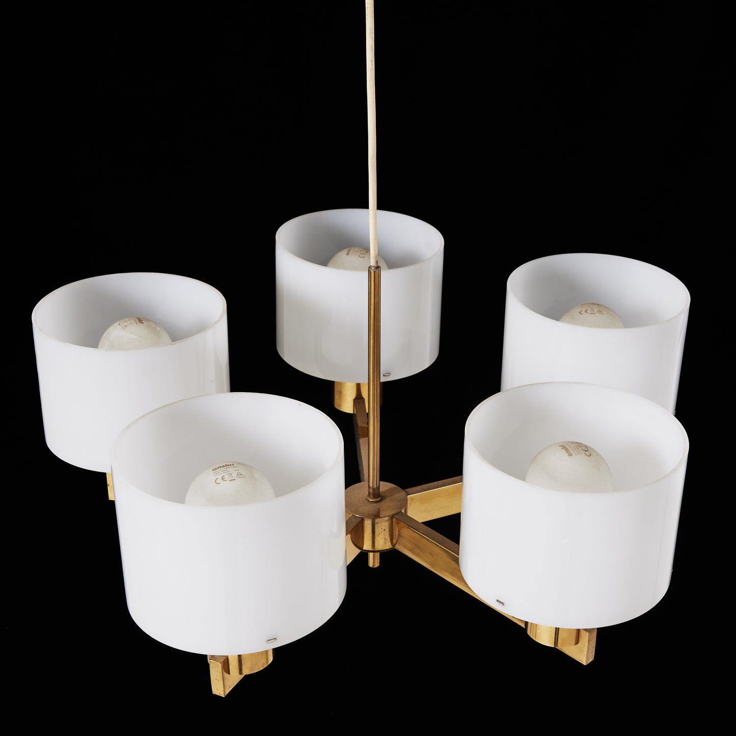 Hans Agne Jakobsson chandelier made by AB Markaryd in Sweden around 1960 Marked