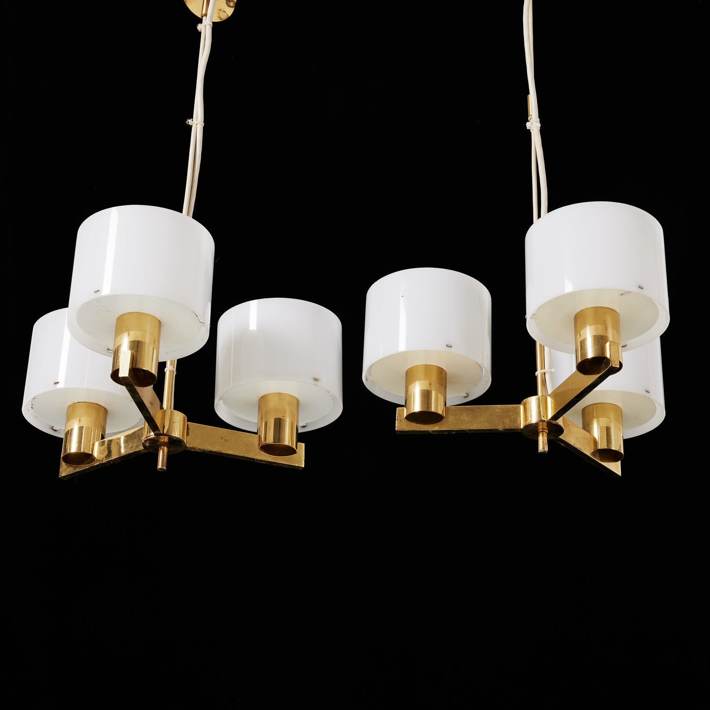 Hans Agne Jakobsson chandelier 3 arms from AB MARKARYD Sweden 1960 marked