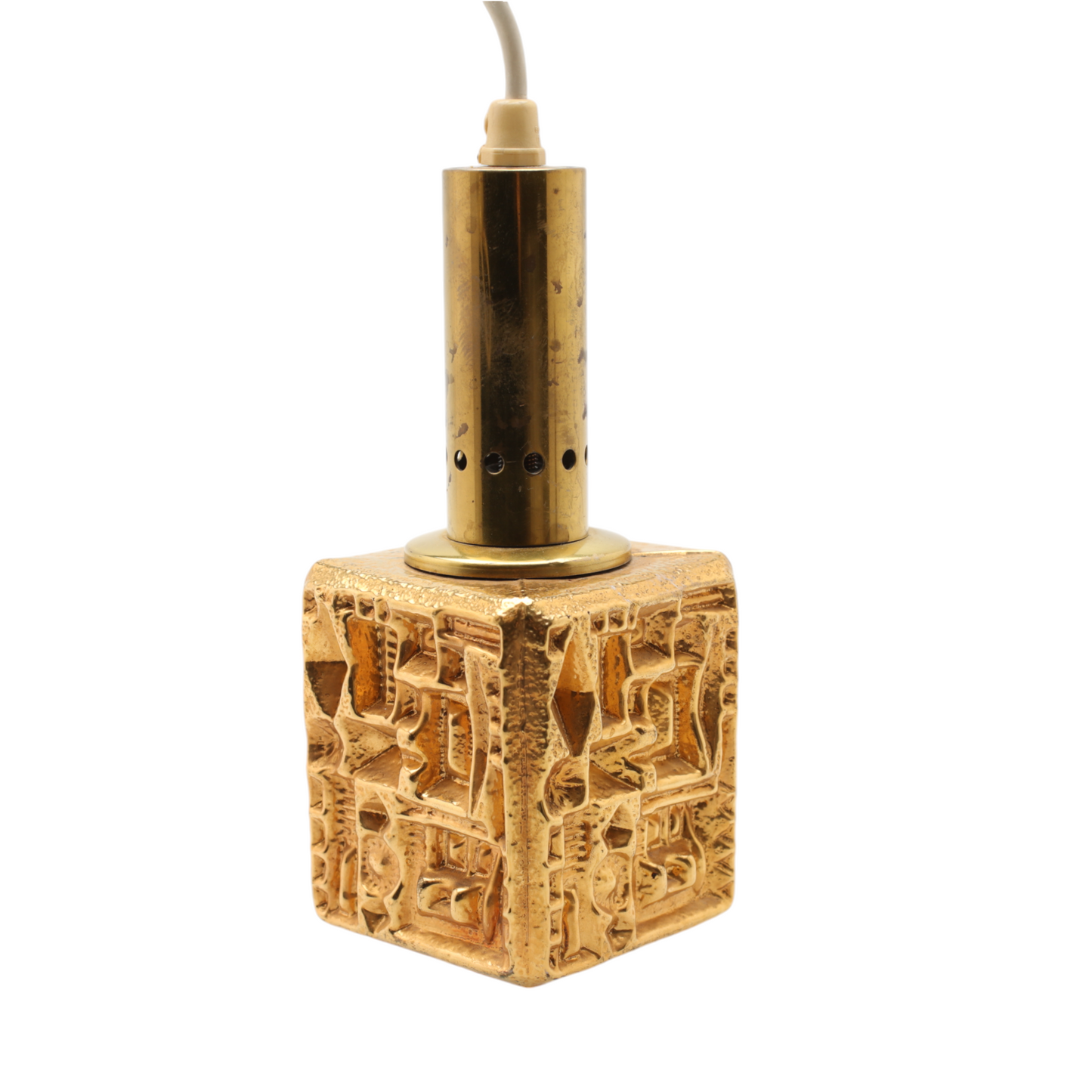 Sculpted glass pendant anonymous artist France around 1960