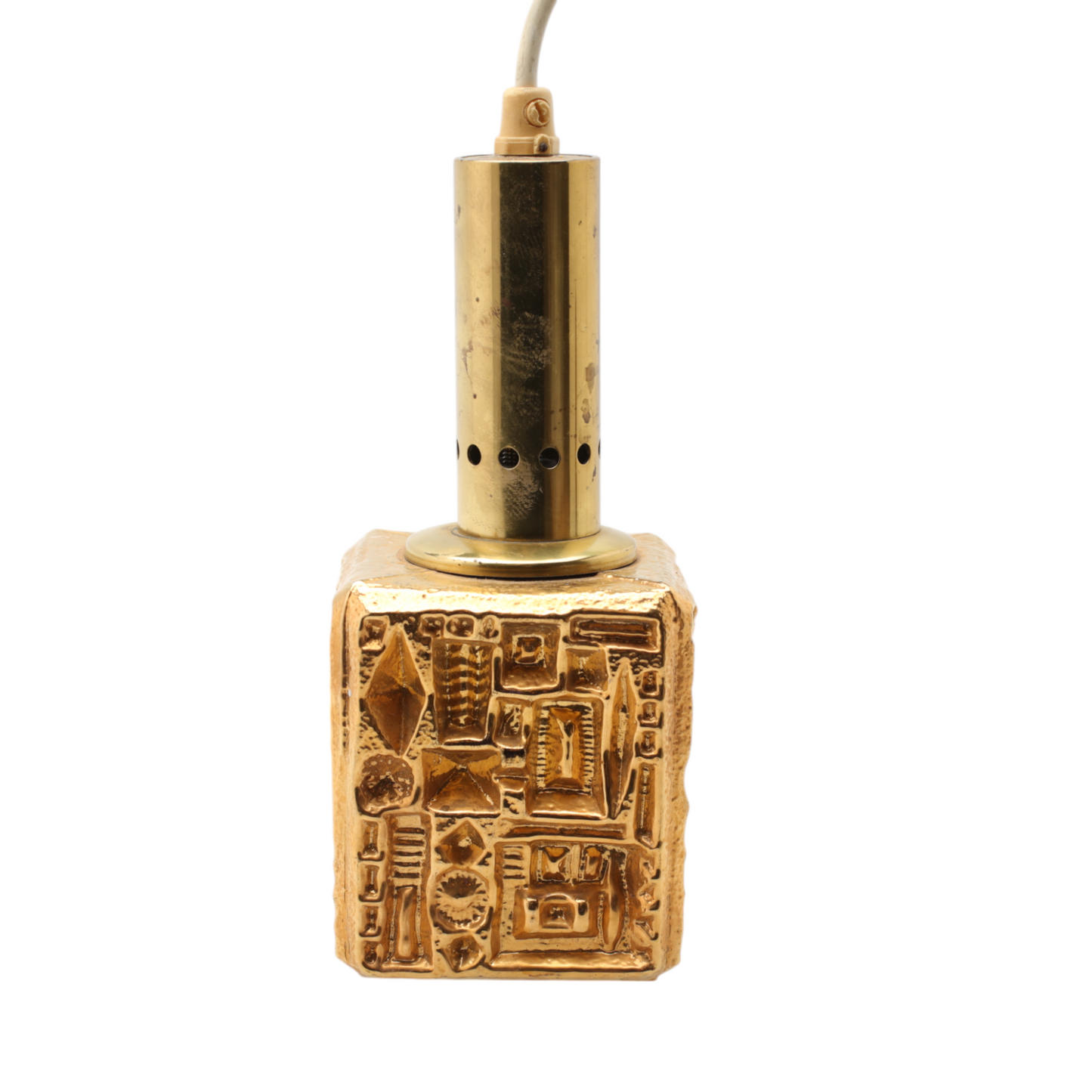 Sculpted glass pendant anonymous artist France around 1960
