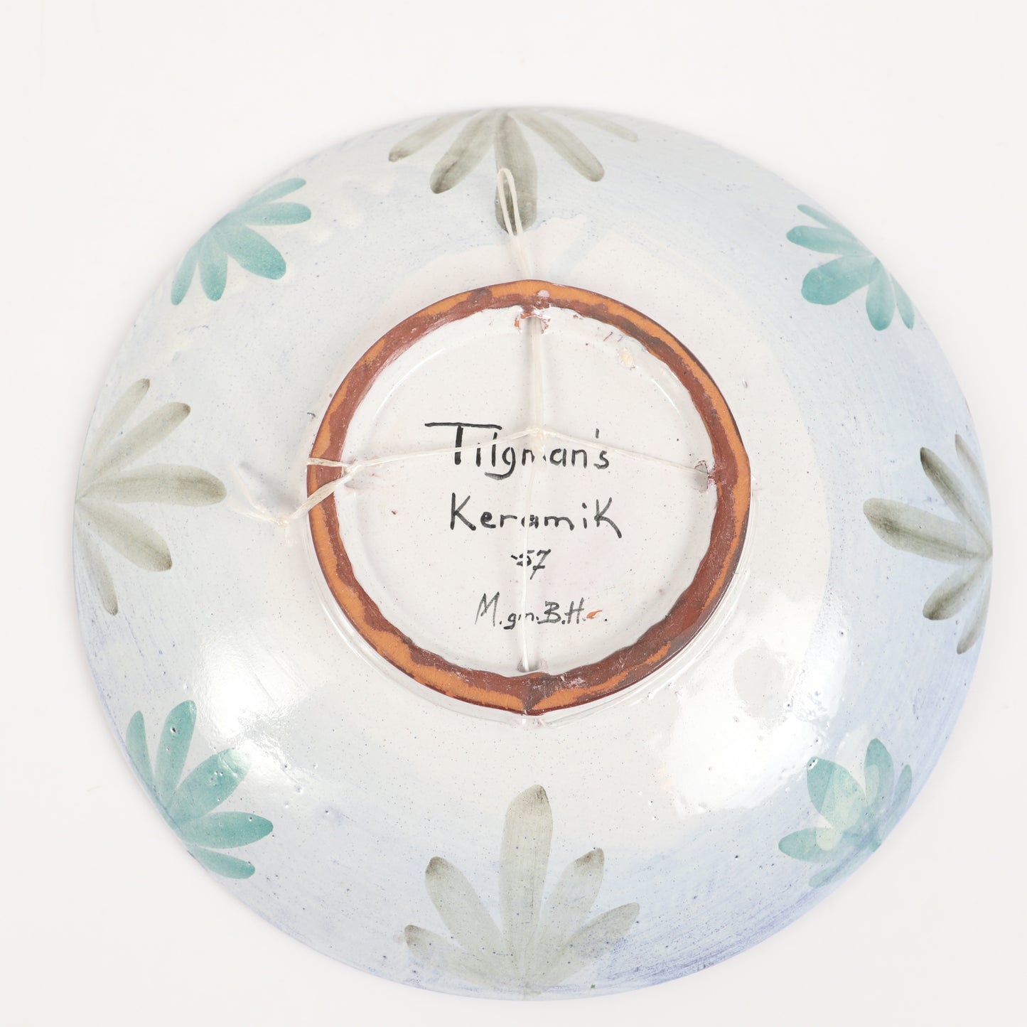 Tilgmans Ceramic serving plate hand painted with fishes Sweden 1960