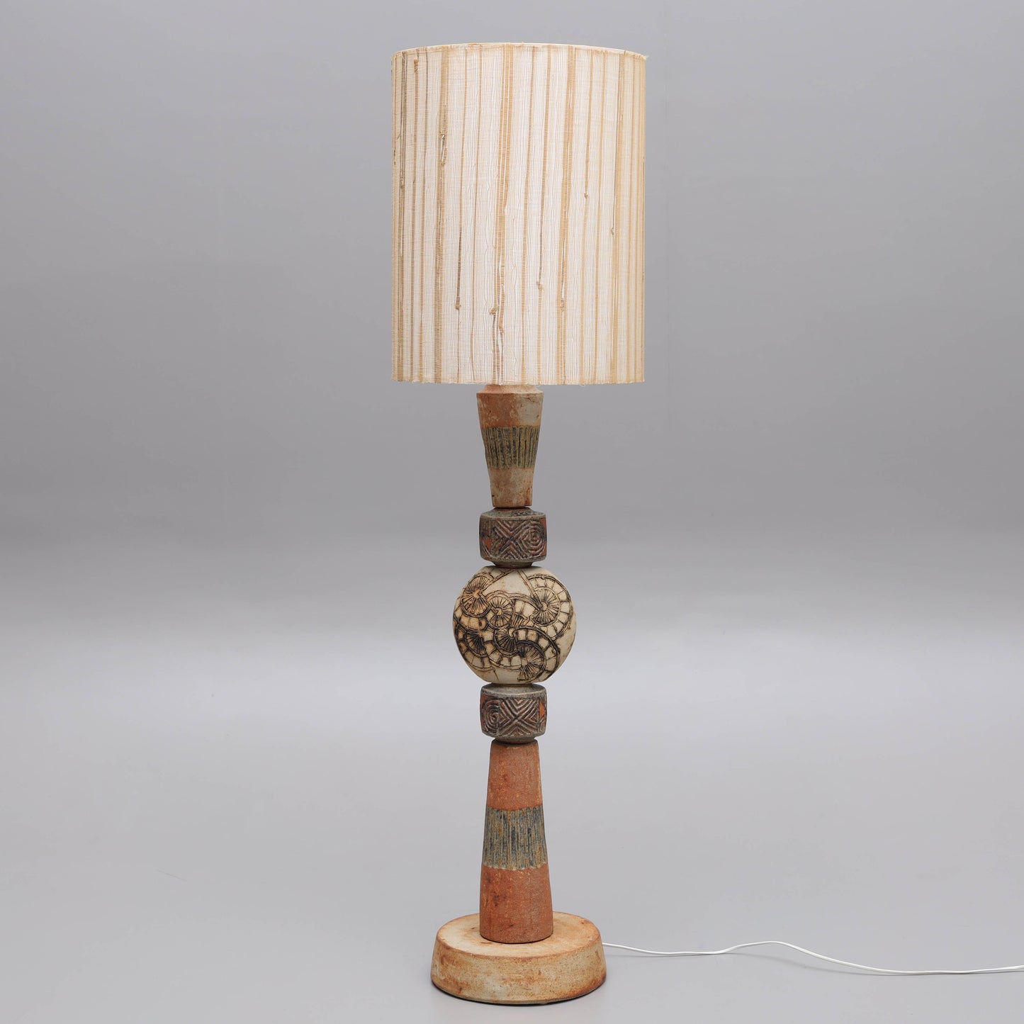 Bernard Rooke Totem floor lamp terracotta England 1960 Signed