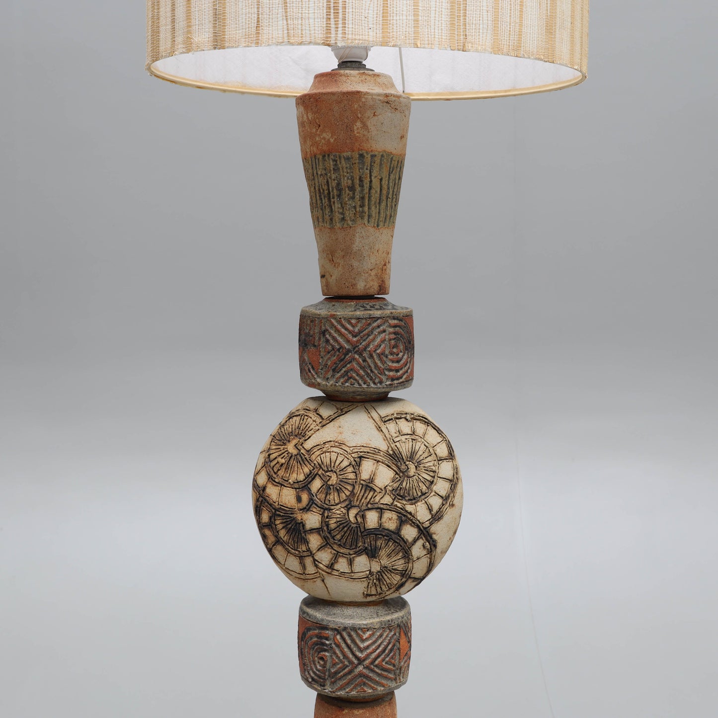 Bernard Rooke Totem floor lamp terracotta England 1960 Signed
