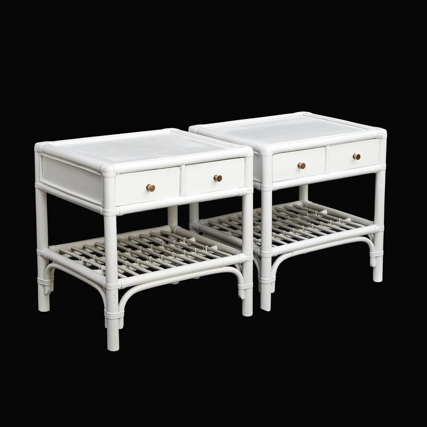Kenneth Bergenblad pair of Nightstand white wood for DUX, Sweden, 1960