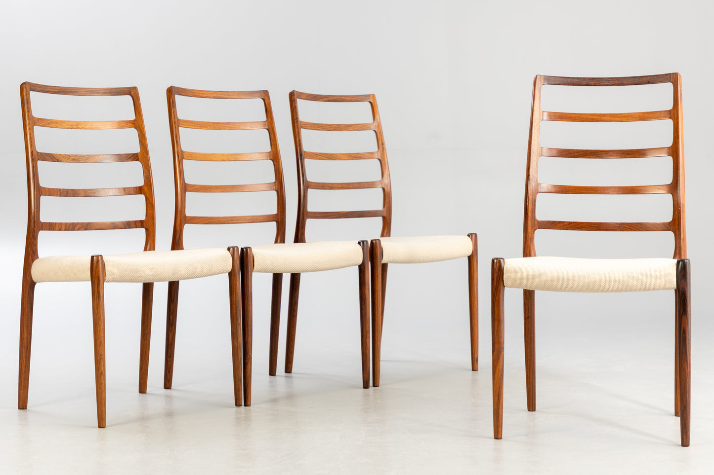 Niels Otto Moller chairs 'Model 82' in Rosewood Denmark 1960
