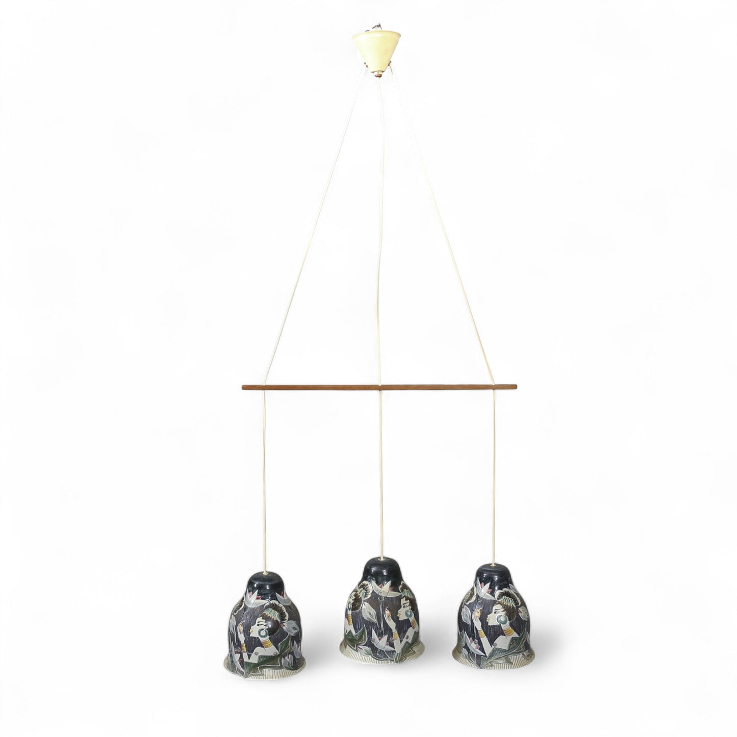 Tilgmans ceramic ceiling light hand painted Tilgmans Ceramic Sweden 1960