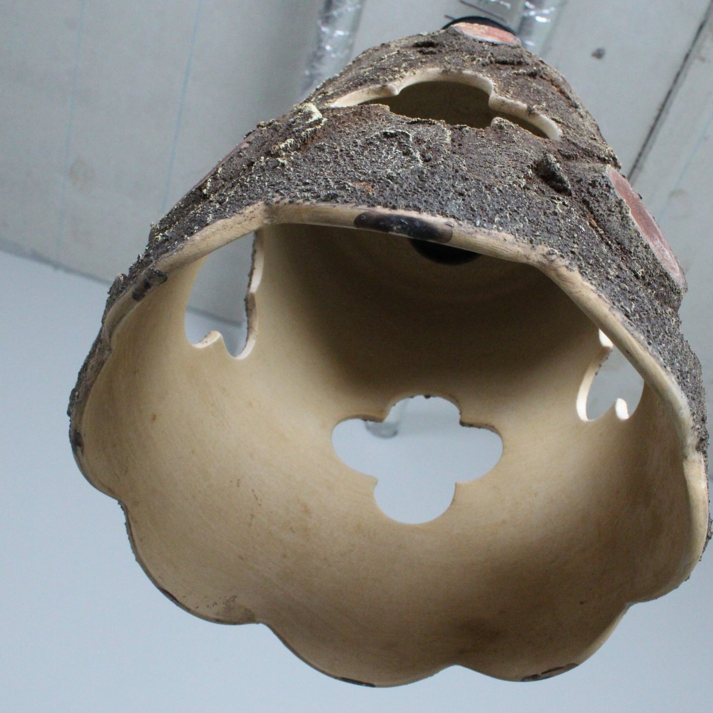 Pendant light in brutalist ceramic France 1950