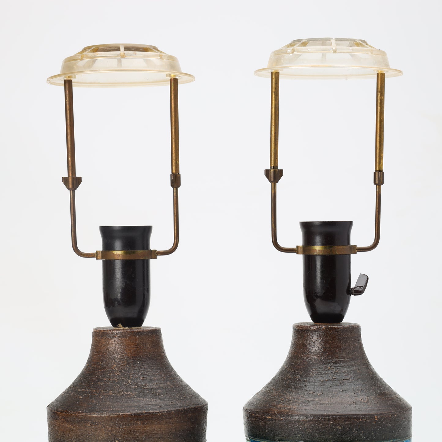 Aldo Londi table lamps a pair for Bitossi Sweden 1960 Signed