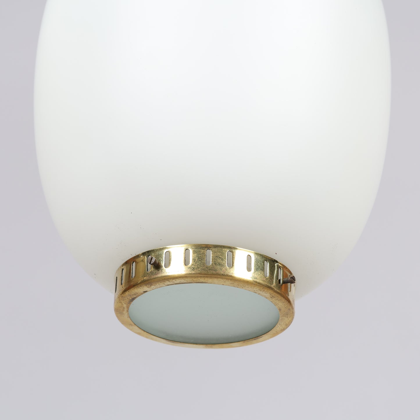 Bent Karlby pendant light "china" in brass and glass Lyfa Denmark 1960