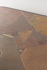 PAUL KINGMA Rectangular coffee table stone Signed Denmark 1980s