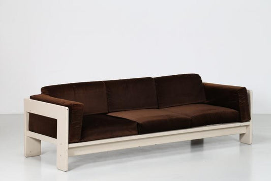 Tobia Scarpa White Lacquered Sofa 3 Seats Model Bastiano for Gavina, Italy 1960s