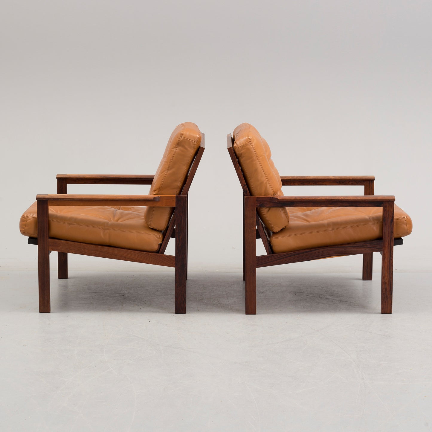 Illum Wikkelso pair of 'Capella' armchairs Denmark 1960