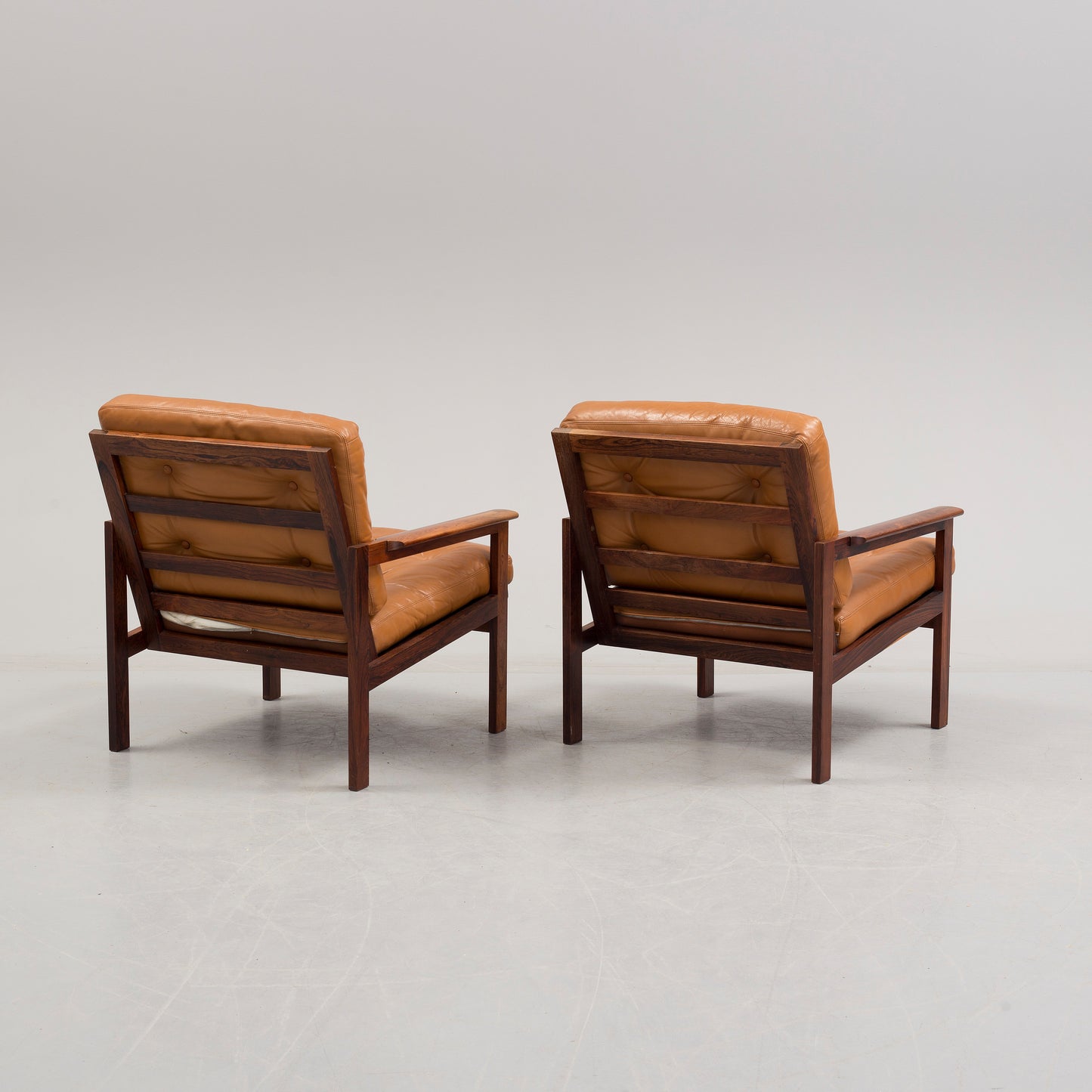 Illum Wikkelso pair of 'Capella' armchairs Denmark 1960