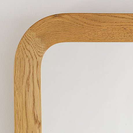 Oak Mirror by AB Glas & Tra Hovmantorp 1962 Marked