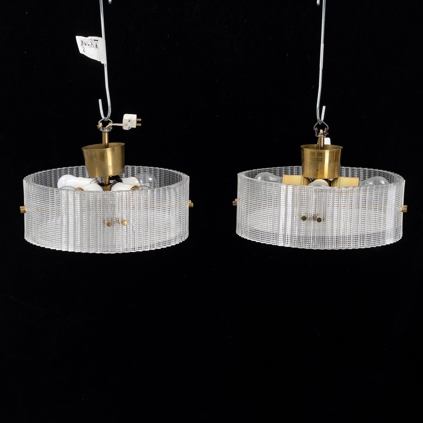 Carl Fagerlund Ceiling Light for Orrefors Glass and Brass, Sweden, 1960