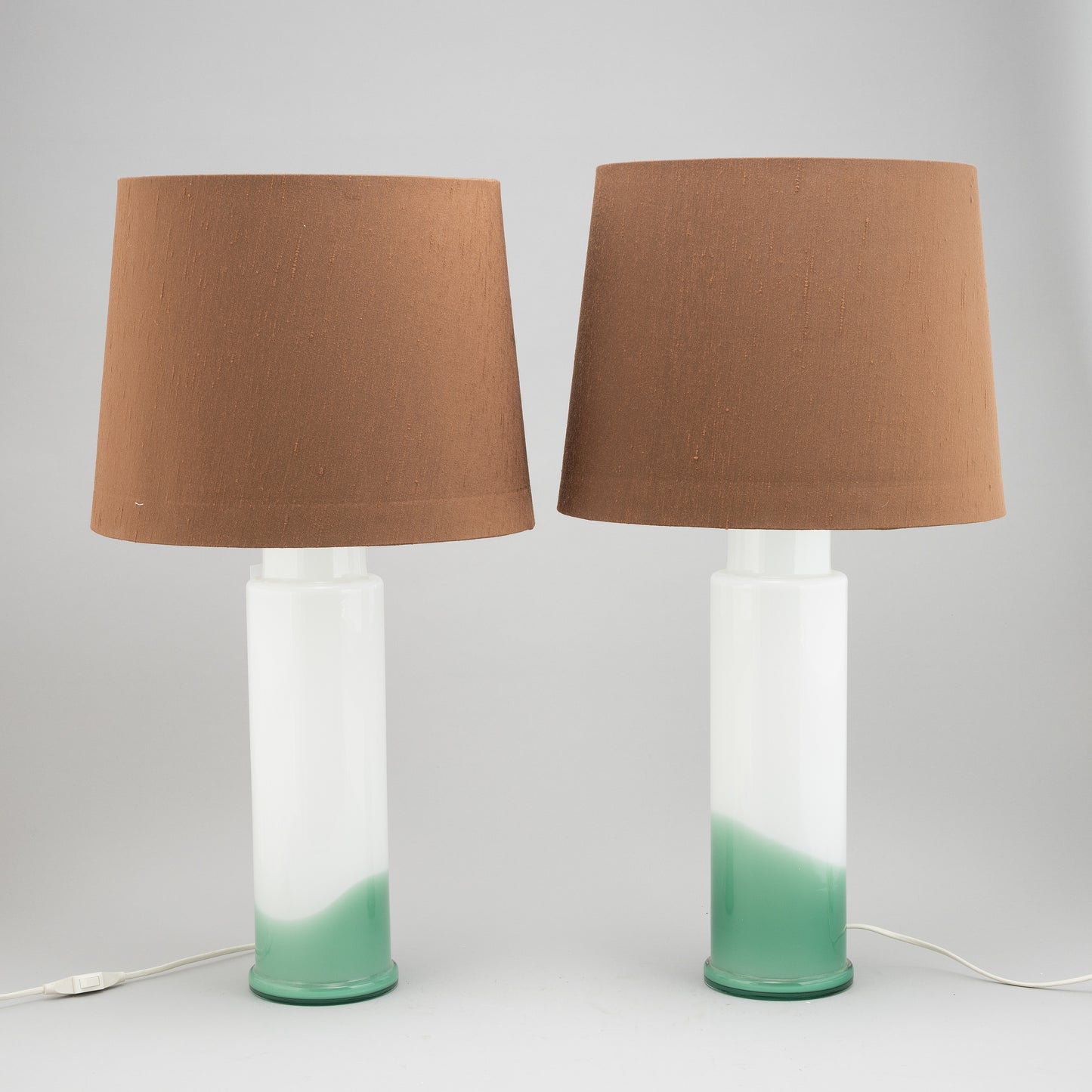 Pair of Glass Table Lamps by Luxus, Vittsjö Sweden 1970 Marked