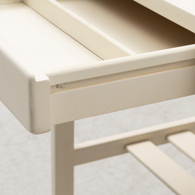 Bed Side Tables Bertil Fridhagen for Bodafors, 1960s, White Lacquer