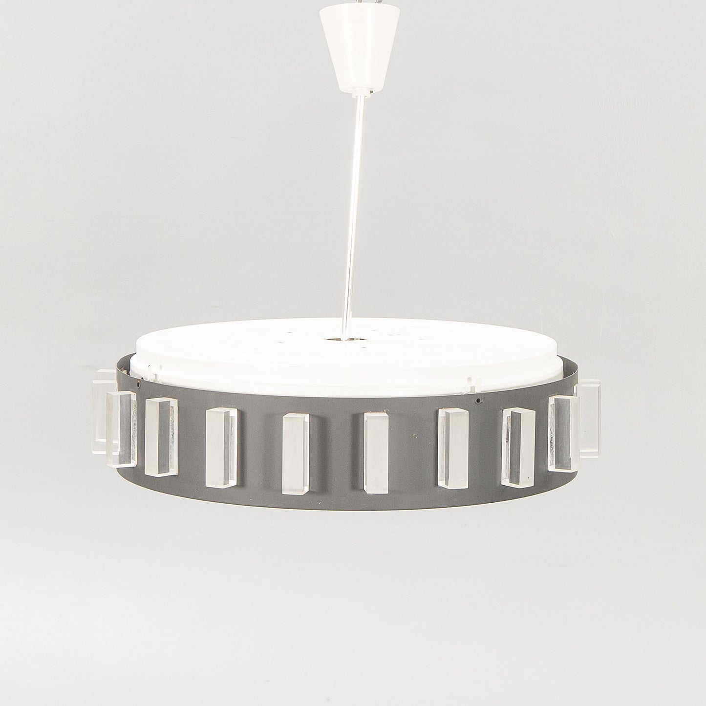 Ceiling Lamp Metal and Plexiglass Anonymous Sweden 1970